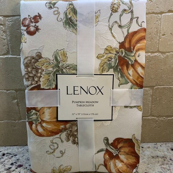Lenox Pumpkin Meadow Fall Thanksgiving 52"x70" tablecloth NWT - Picture 1 of 5